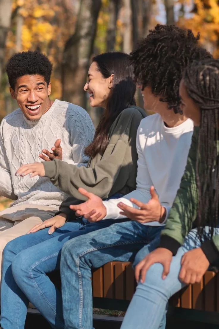 Friends spending relaxed time together outdoors